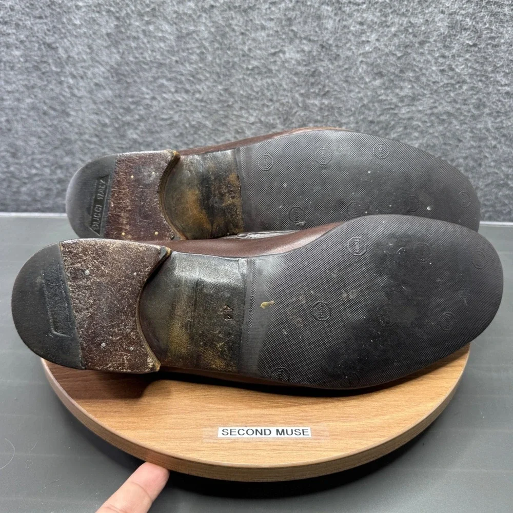 GUCCI 1953 Classic Horsebit Loafers‎ Brown Leather Mens Shoes Size 44 10 VTG 110